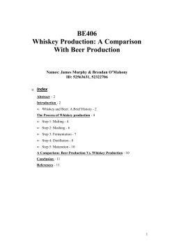 BE406 Whiskey Production: A Comparison With Beer Production