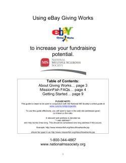 Using eBay Giving Works to increase your fundraising potential. Table of Contents: