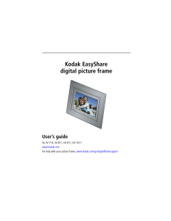 Kodak EasyShare digital picture frame User’s guide for SV-710, SV-811, EX-811, EX-1011