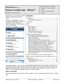 Concur's mobile app &ndash; iPhone  Introduction to........ &reg;
