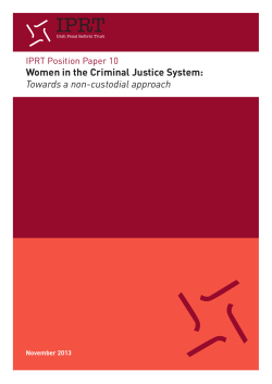 Women in the Criminal Justice System: Towards a non-custodial approach November 2013