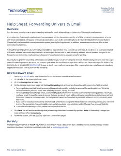 Help Sheet: Forwarding University Email Overview