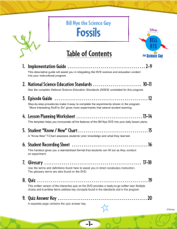 Fossils Table of Contents Bill Nye the Science Guy