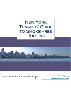 New York Tenants’ Guide to Smoke-Free Housing