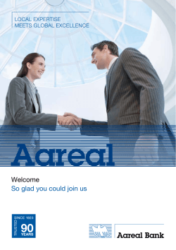 Aareal Welcome So glad you could join us