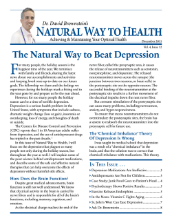 F The Natural Way to Beat Depression Dr. David Brownstein’s