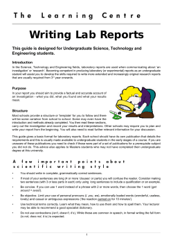 Writing Lab Reports Engineering students. Introduction