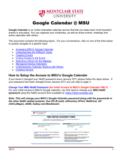 Google Calendar @ MSU