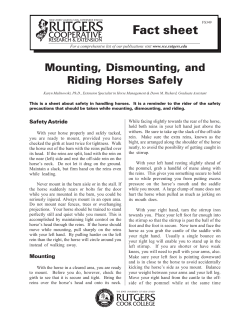Fact sheet Mounting, Dismounting, and Riding Horses Safely