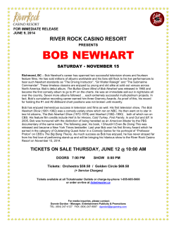 BOB NEWHART RIVER ROCK CASINO RESORT
