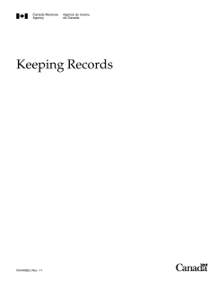 Keeping Records  RC4409(E) Rev. 11
