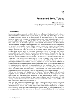 18 Fermented Tofu, Tofuyo Masaaki Yasuda Faculty of Agriculture, University of the Ryukyus