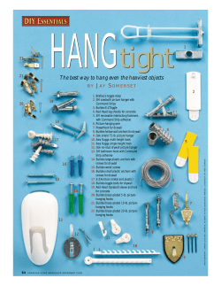 HANG tight The best way to hang even the heaviest objects J
