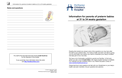 Information for parents of preterm babies Notes and questions