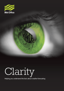 Clarity  Helping you understand the facts about weather forecasting