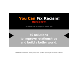 10 solutions to improve relationships and build a better world.