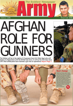 AFGHAN ROLE FOR GUNNERS Edition 1185