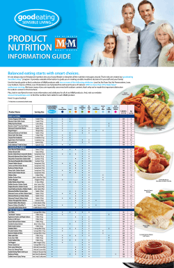 product nutrition information guide Balanced eating starts with smart choices.