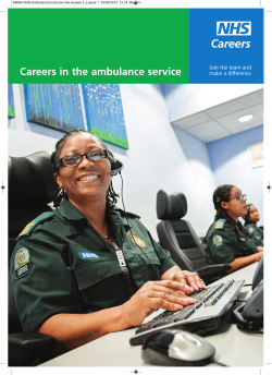 Careers in the ambulance service Join the team and make a difference