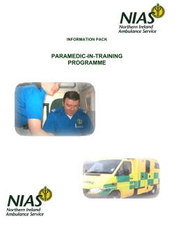 PARAMEDIC-IN-TRAINING PROGRAMME INFORMATION PACK
