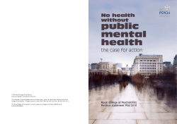 public mental health the case for action