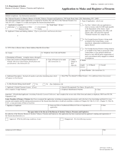 Application to Make and Register a Firearm U.S. Department of Justice