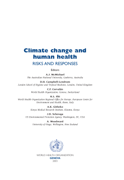 Climate change and human health RISKS AND  RESPONSES Editors