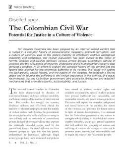 The Colombian Civil War Giselle Lopez Policy Briefing
