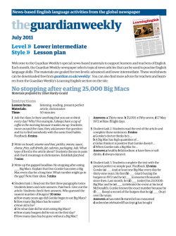 Level &ge; Style &ge; Lower intermediate Lesson plan