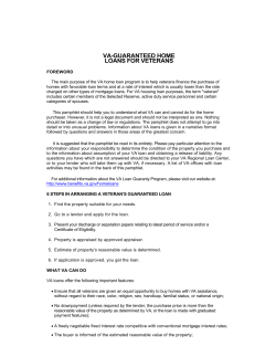 VA-GUARANTEED HOME LOANS FOR VETERANS
