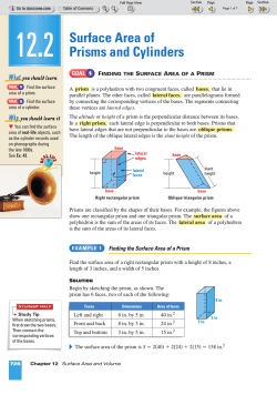 Surface Area of Prisms and Cylinders