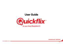 User Guide on your Sony Playstation  3 www.quickflix.com.au P. 01
