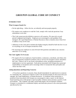 GROUPON GLOBAL CODE OF CONDUCT