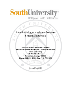 Anesthesiologist Assistant Program Student Handbook