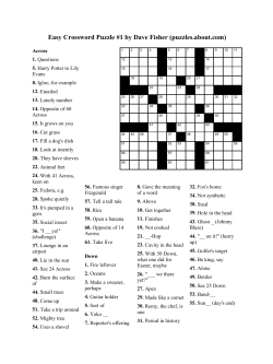Easy Crossword Puzzle #1 by Dave Fisher (puzzles.about.com) Across 1. 5.
