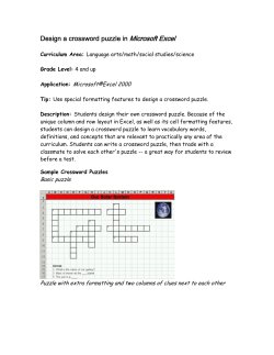Microsoft Excel Design a crossword puzzle in  Microsoft®Excel 2000