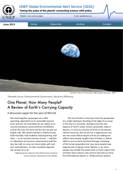 One Planet, How Many People? A Review of Earth’s Carrying Capacity