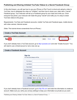 Publishing and Sharing Unlisted YouTube Videos to a Secret Facebook...