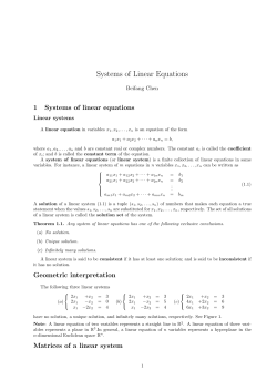 Systems of Linear Equations 1 Systems of linear equations Beifang Chen