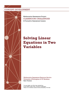 Solving Linear Equations in Two Variables