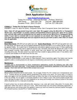 Deck Application Guide