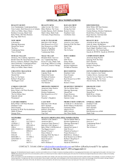 OFFICIAL 2014 NOMINATIONS