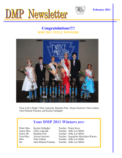 Congratulations!!!! DMP 2011 TITLE WINNERS  February 2011