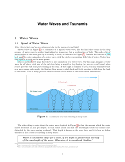 Water Waves and Tsunamis 1 Water Waves 1.1