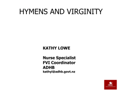 HYMENS AND VIRGINITY  KATHY LOWE Nurse Specialist