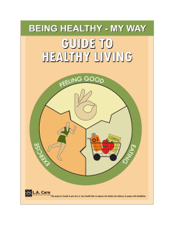 GUIDE TO HEALTHY LIVING BEING HEALTHY - MY WAY FEE