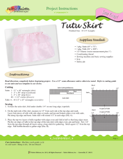 Tutu Skirt Sew Ea sy! Project Instructions
