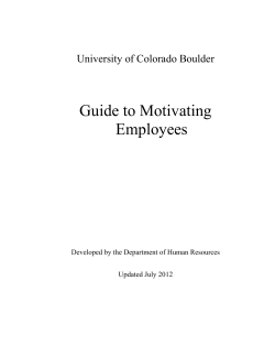 Guide to Motivating Employees University of Colorado Boulder