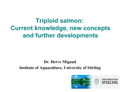 Triploid salmon: Current knowledge, new concepts and further developments Dr. Herve Migaud