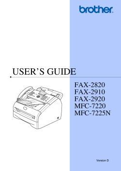 USER’S GUIDE FAX-2820 FAX-2910 FAX-2920